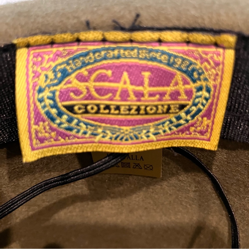 Vintage Scala Collezione Floppy Wide Brown Green Floppy Brim Hat 100% Wool OS - Picture 7 of 11